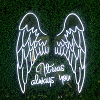 Enseigne néon LED 3D flexible personnalisée en forme d'ailes d'ange pour la décoration