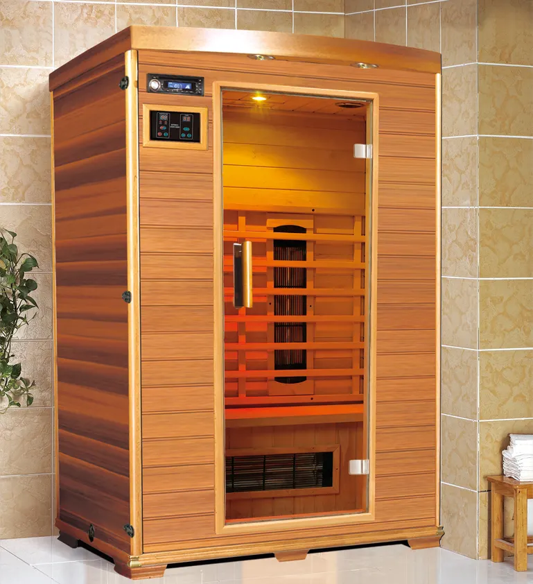 Sauna d'intérieur de luxe du carbone et de la lumière rouge bas EMF de sauna de combinaison d'infrarouge lointain pour la personne 2