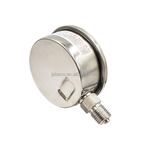 Beco pengukur tekanan baja anti karat, pengukur tekanan baja anti karat 0-100 Psi- 2 1-2 inci cairan berisi Air minyak udara pengukur <span class=keywords><strong>Gas</strong></span>-1/4 inci NPT dudukan bawah - Product Image 4