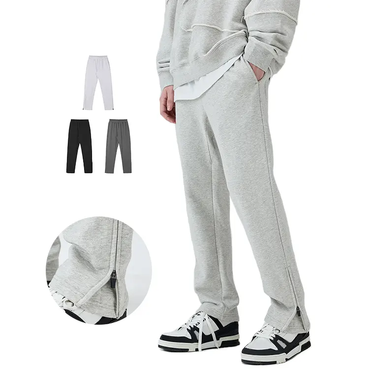 Personalizado Jogger pantalones de chándal acampanados Hombres Streetwear Casual Y2K Blanco Puff Imprimir Gimnasio Deporte Pantalones de chándal