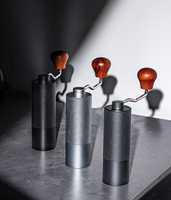 Moulin à café manuel portable mini en acier inoxydable avec meule en céramique, manivelle, capacité de 20 g