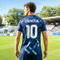 Geometrisches Speed Custom Fußballtrikot mit italienischer Tinten-Sublimation für globale Sport-Einzelhändler