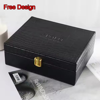 Boîte cadeau pliante de luxe en bois de pin recyclable, en cuir PU, avec couvercle magnétique, gravure laser, design artisanal, biodégradable, forme rectangulaire personnalisée