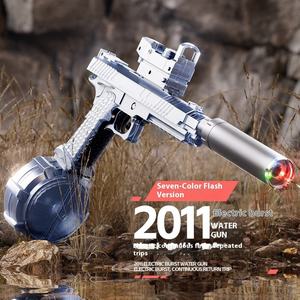 Pistola de Agua de Juguete ZQ, Pistola de Agua Eléctrica Repetidora Grande para Niños y Niñas, Siete Colores Intermitentes, Juego de Agua al Aire Libre, 50-100 fps, 14+ Años - Product Image 5