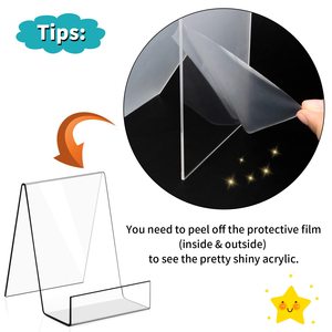Soporte de acrílico para libros, soporte de caballete de exhibición de acrílico transparente para exhibir álbumes de imágenes, libros, hojas de música y cuadernos - Product Image 2