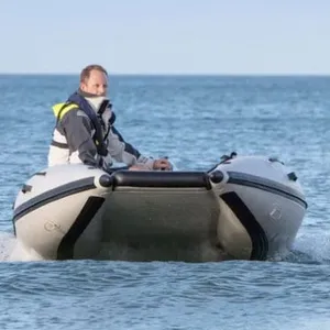 OHO EXPEDITION FLEX Aufblasbares Angelbauchboot-Schwimm rohr mit Angelrute halter Motor motor