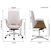 Chaise de bureau exécutive moderne avec structure en acier inoxydable pivotante et hauteur réglable