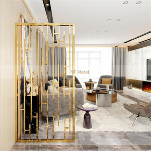 Miroir ovale décoratif, cloison de séparation en verre avec poteaux de support - Product Image 4