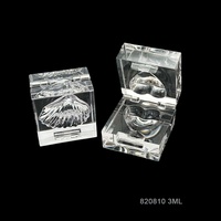 Boîte d'emballage pour fard à paupières rectangulaire transparente de 3 ml avec logo personnalisé monochrome et forme mignonne