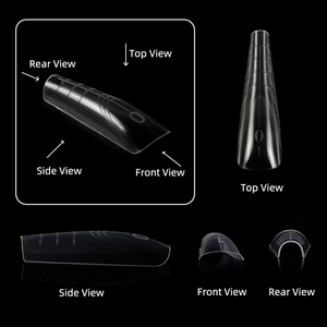 Custom Logo Coffin Square Ballerina <b>Nail</b> Dual Forms Poly Gel Quick Building Finger <b>Extension</b> Mold Tips - Product Image 3