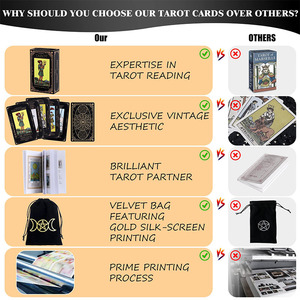 Vente en gros de jeux de cartes personnalisés Impression de tarot Achat de tarot magique de luxe personnalisé avec boîte - Product Image 3
