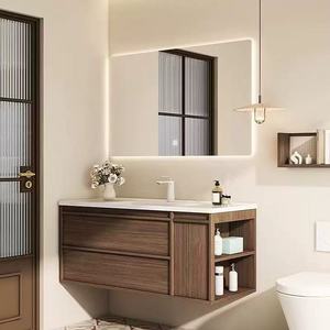 New ceramic integrated basin smart solid wood bathroom cabinet combination wash basin wash basin <b>table</b> - Product Image 1