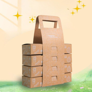 Imee Xách Tay Nhiều Lớp Đóng Gói Takeaway Bánh Chiên Gà Bánh Hamburger Nướng Tay Xé Thức Ăn Nhanh <span class=keywords><strong>Carboxy</strong></span> Bao Bì Hộp - Product Image 1