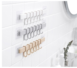Wholesale Kitchen Hook Rack No Punching <b>Hanging</b> Rod Strong Adhesive Toilet <b>Wall</b> <b>Clothes</b> Towel Accessories 3 Styles 2021 New - Product Image 2