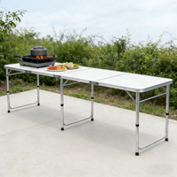 Leichter Aluminium-Klapptisch mit Stühlen für Camping und Picknick, Moderner Tragbarer Outdoor-Klapptisch aus Kunststoff, 4 Fuß