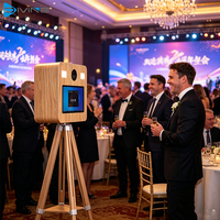 Monitor LCD Layar Sentuh HD 15,6 Inci Pengiriman Cepat, Gaya Cetak Kayu Retro DSLR, Photo Booth DSLR untuk Aktivitas Bisnis
