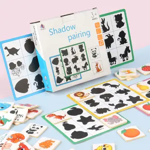 Montesori alat bantu mengajar menemukan Shadow cocok bentuk permainan Puzzle taman kanak-kanak mainan edukasi anak-anak grosir