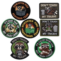 Prêt à expédier : Patch brodé motif Raton laveur pompier, insigne moral pour sacs à dos tactiques, sacs d'assaut, chapeaux
