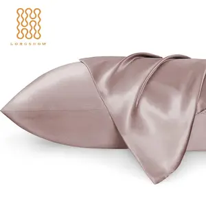 Longshow Wholesale Custom luxury satin pillow case for hair and skin queen