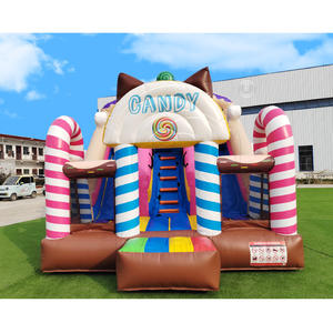 Grand toboggan gonflable rose pour aire de jeux, château gonflable à sauter, Candy Land, toboggan gonflable à double voie pour enfants - Product Image 2