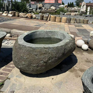 Pot de fleur extérieur en pierre naturelle Pot d'eau en pierre de cour étang à poissons pour la décoration de jardin - Product Image 5