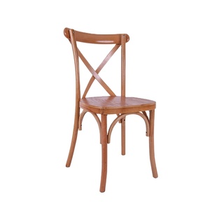 Chaise de salle à manger de banquet <span class=keywords><strong>en</strong></span> bois de mariage Offre Spéciale chaise à dossier croisé de ferme <span class=keywords><strong>en</strong></span> bois massif - Product Image 1
