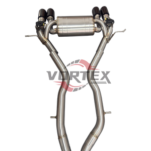 Sistema de Escape Catback Vortex SS304 de Longitud Igual para BMW M3 M4 F80 F82 S55 2014-2018, Sistema Valvetronic, Puntas Cuádruples en Negro Brillante - Product Image 5