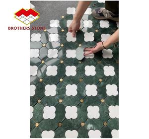 Dalle de marbre vert profond pour mur de fond de table à manger pierre naturelle <span class=keywords><strong>comptoir</strong></span> d'îlot de cuisine vert foncé - Product Image 4