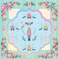 Tapis de jeu de Mahjong de Noël motif Casse-Noisette danseur de ballet, flocons de neige et motifs floraux