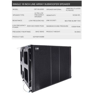 Système audio professionnel OBT-BLA208S, enceintes actives Line Array, impédance 8 ohms, audio professionnel, parlante professionnelle - Product Image 6