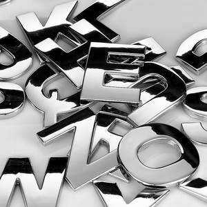 Vendite calde <span class=keywords><strong>personalizzate</strong></span> Abs in plastica argento <span class=keywords><strong>per</strong></span> <span class=keywords><strong>auto</strong></span> con lettere adesive e lettere tridimensionali autoadesive <span class=keywords><strong>per</strong></span> <span class=keywords><strong>auto</strong></span> - Product Image 1