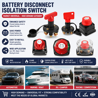 Saklar Pemutus Baterai Negatif Tiang Atas 2-Pole 300A 12V-48V Heavy-Duty dengan Casing Plastik ABS IP65 dan Terminal Kuningan untuk