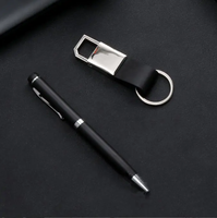 Ensemble cadeau pour homme de haute qualité, promotionnel, 3 pièces, portefeuille multifonction en cuir PU de luxe + porte-clés + stylo, fait main, logo personnalisé