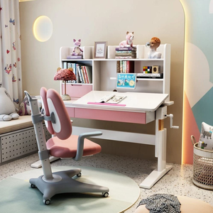 Mesa de <span class=keywords><strong>Estudio</strong></span> Ergonómica de Madera de Caucho para Bebés y Niños, Diseño Moderno y Minimalista, Uso en Múltiples Escenarios - Product Image 1