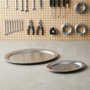Juego de 2 Platos de Acero Inoxidable Ecológicos, Bandejas Pulimentadas, Pedido Mínimo 100 Piezas - Product Image 1