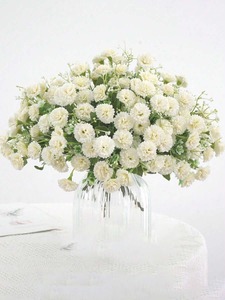 Set di 3 Garofani Artificiali in Seta, Bouquet <span class=keywords><strong>da</strong></span> Sposa, Decorazione per Interni, Centrotavola Autunnale, Riempitivo per Vasi, Decorazione Casa - Product Image 4