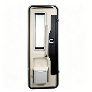 Vente directe usine – Porte d'entrée de camping-car en mousse avec moustiquaire, cadre en aluminium rond en haut et carré en bas pour caravanes et pièces de camping-cars - Product Image 2