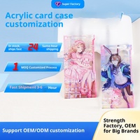 Support de carte en acrylique transparent personnalisé avec effet sable mouvant, figurine de dessin animé, ornement de bureau, article de merchandising anime