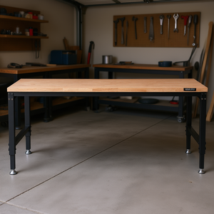 Banco da Lavoro Regolabile Vevor 72 X 25 con Piano in Legno, Tavolo da Officina e Garage, Altezza 28-39.5, Banco da Lavoro Industriale - Product Image 2