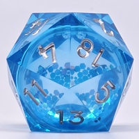 Dadu Resin Liquid Core Flowsand 35mm D20 Grosir untuk Permainan Meja DND RPG