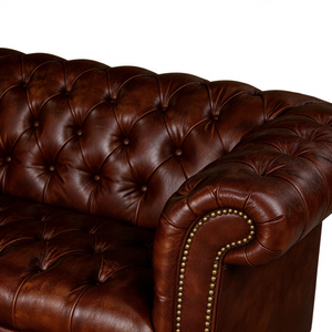 <span class=keywords><strong>Canapé</strong></span> Chesterfield vintage de luxe de haute qualité en cuir véritable pleine fleur <span class=keywords><strong>2</strong></span> <span class=keywords><strong>places</strong></span> pour salon, <span class=keywords><strong>canapé</strong></span> en cuir marron pour la maison, hall d'hôtel - Product Image 5