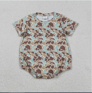 Romper de Verano para Bebé Niño, Modelo SR3449, Color Marrón con Estampado de Camuflaje - Product Image 1