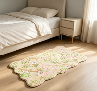 Tapis antidérapants imperméables en mousse PVC florale 2 pièces, anti-fatigue et rembourrés, pour cuisine, buanderie, chambre – Faciles à nettoyer, modernes