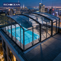 Véranda coulissante automatique préfabriquée en aluminium et verre transparent RICHOCEAN pour extérieur