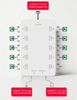 Hub divisor de ventiladores PWM upHere, controlador ARGB de 10 puertos y 5V 3Pin para ventiladores de caja de ordenador, alimentación SATA, base magnética, organizador de cables