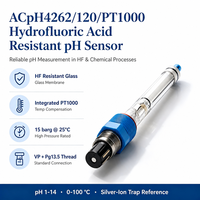 Électrode pH Pg13.5 ACpH4262 120mm 1-14 pH 100°C 15 bars Connecteur VP Sonde en verre PT1000 ATC Précise Résistante à l'acide fluorhydrique