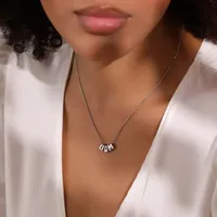 Collar con Letras 3D, Joyería Personalizada con Nombre de Burbuja, Regalo para Navidad, Collar con Letras de Oro de 14K