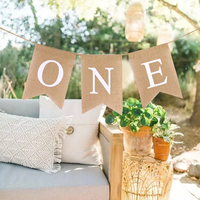 Bébé premier anniversaire chaise bannière toile de jute une guirlande garçon fille un an fête d'anniversaire décoration faveurs Photo accessoires fournitures
