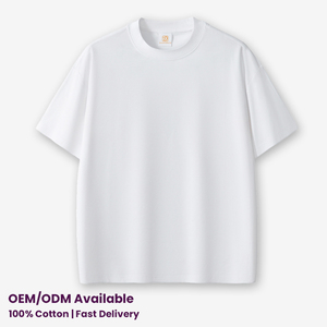 T-shirt da uomo estiva a maniche corte <span class=keywords><strong>in</strong></span> misto cotone pesante 240 g/m² di alta qualità, nera <span class=keywords><strong>e</strong></span> bianca, personalizzabile con logo <span class=keywords><strong>e</strong></span> stampa DTG - Product Image 2