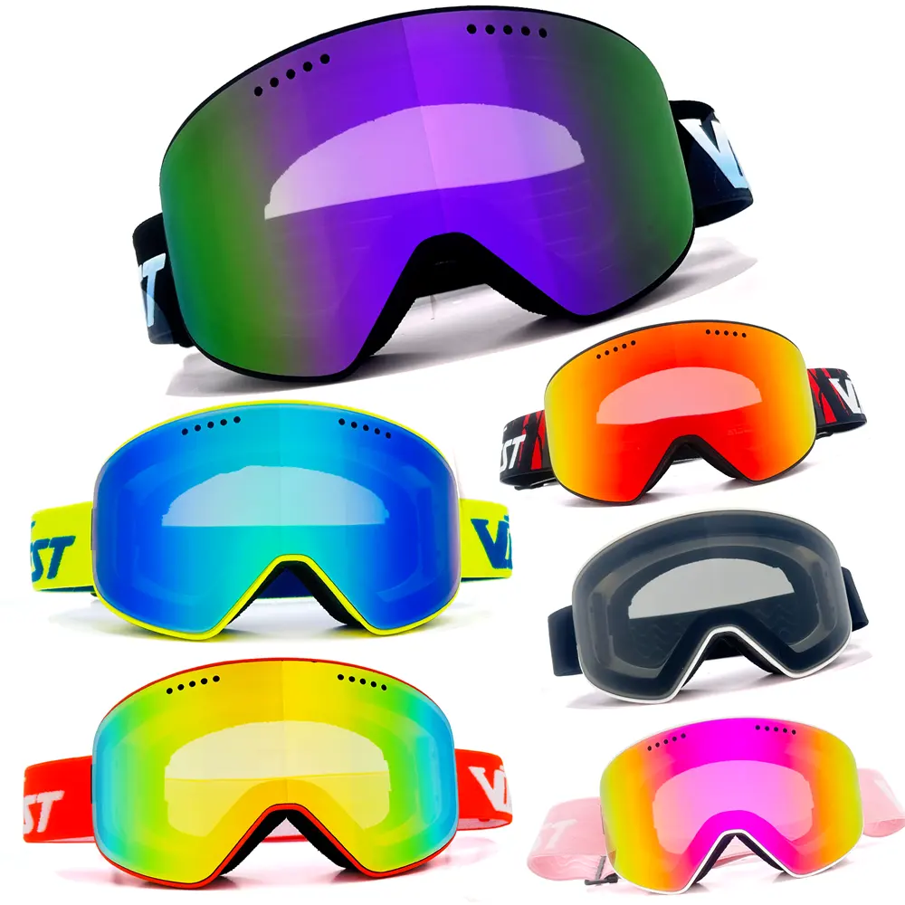 Basso MOQ per il Logo del marchio personalizzato occhiali da neve occhiali da sci Anti nebbia UV400 protezione OTG occhiali da Snowboard fabbricazione